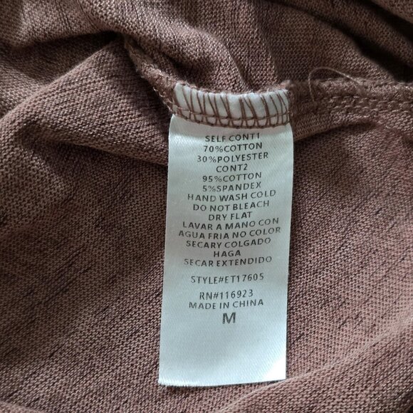 Three Bird Nest T Shirt Womens M LS Colorblock Long Striped Sleeves Stretch Boho - Picture 10 of 11